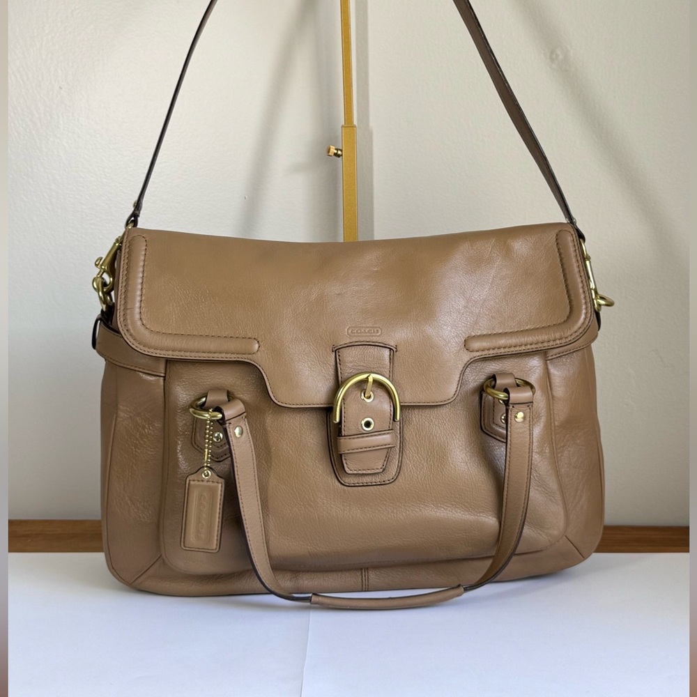 Coach Campbell Eva Flap Satchel Bag - F26127 - Camel